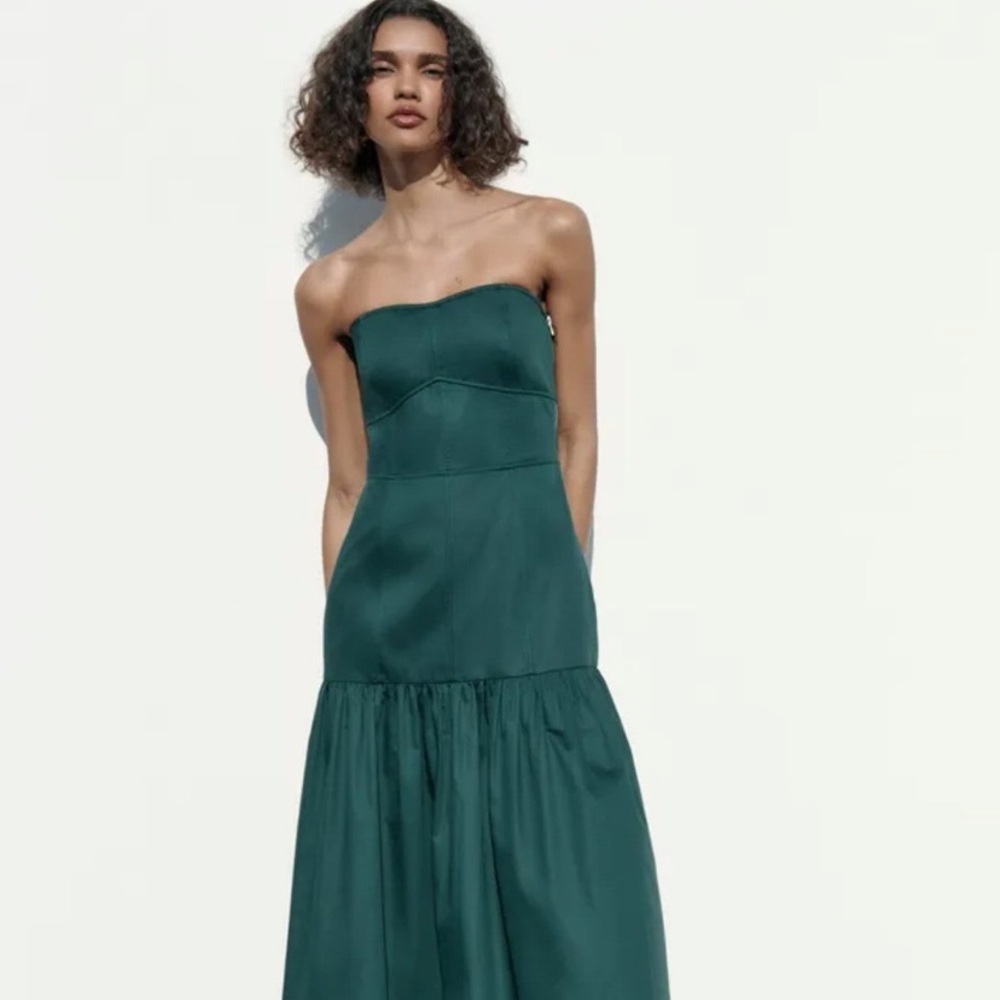 Zara topstitched dress